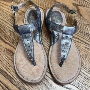 B.O.C Born Pewter Sandals, Size 7